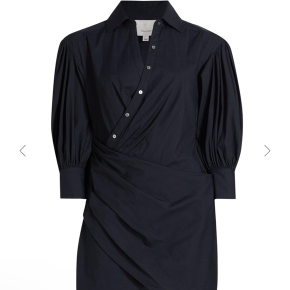 Cinq à Sept Navy Macaulay Wrap Mini Shirtdress size 8 - Picture 3 of 7